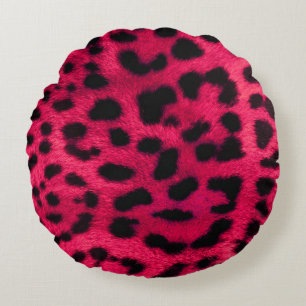 Leopard Print Round Cushion