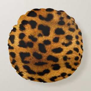 Leopard Print Round Cushion