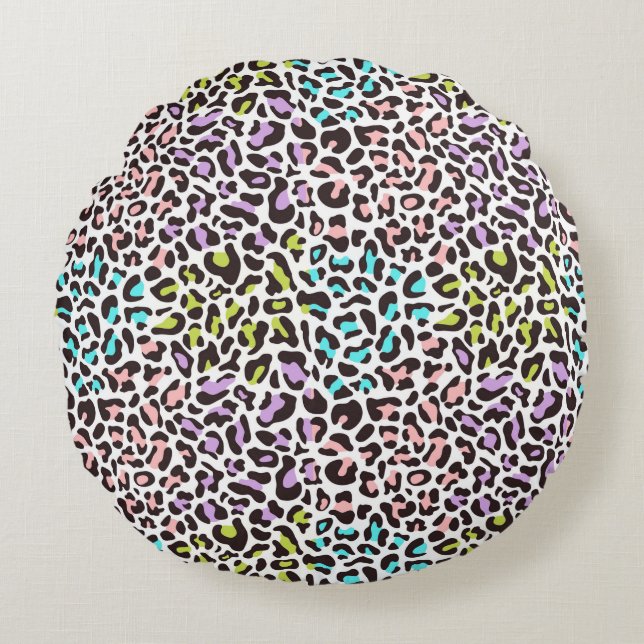 Leopard Print Round Cushion (Front)