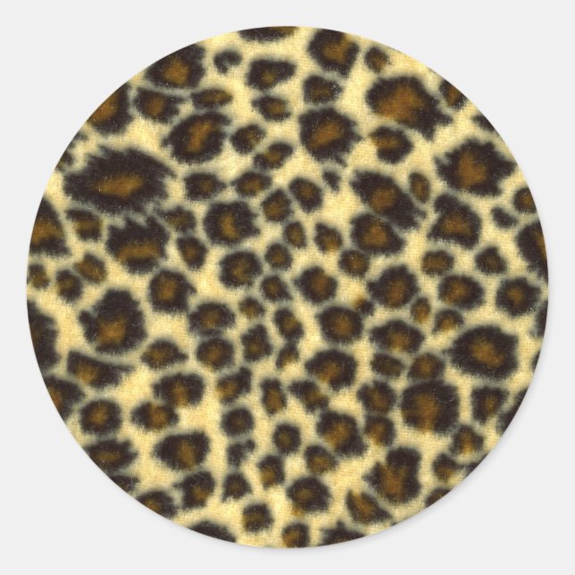 Leopard Print Round Stickers (Front)