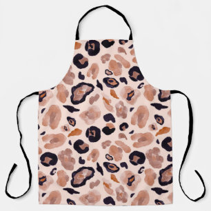 Leopard print, seamless, beige background. apron