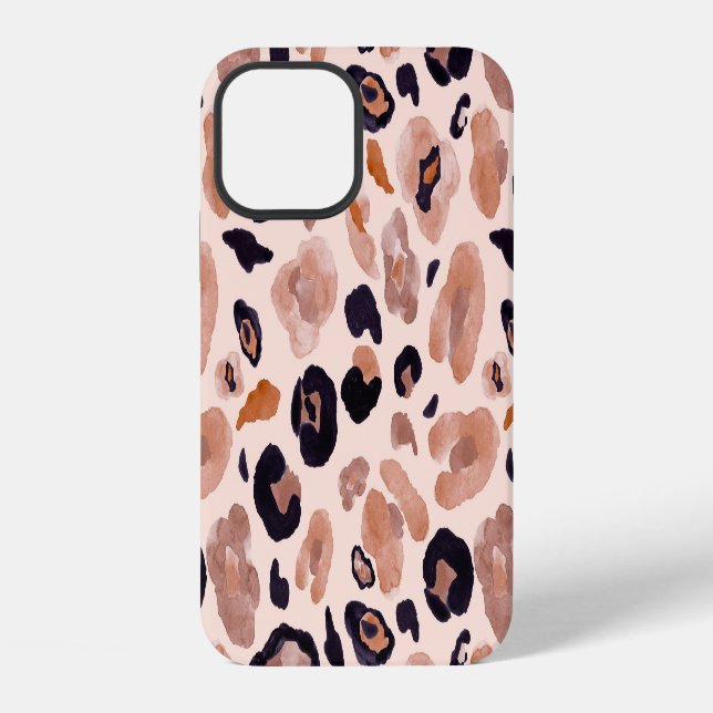 Leopard print, seamless, beige background. iPhone case (Back)