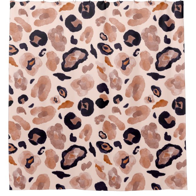 Leopard print, seamless, beige background. shower curtain (Front)