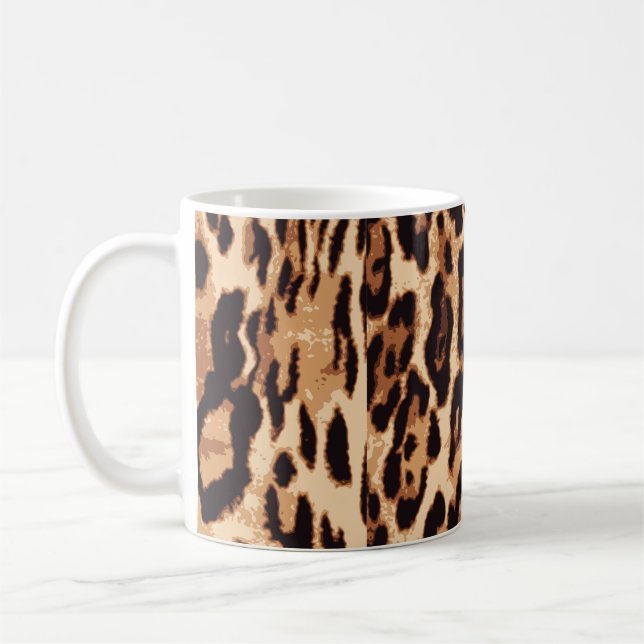 Leopard print seamless pattern coffee mug (Left)