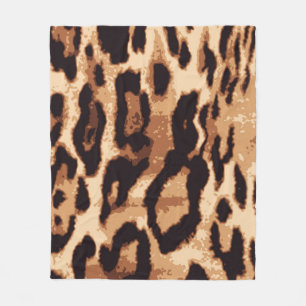 Leopard print seamless pattern fleece blanket