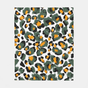 Leopard print seamless pattern fleece blanket