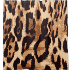 Leopard print seamless pattern shower curtain