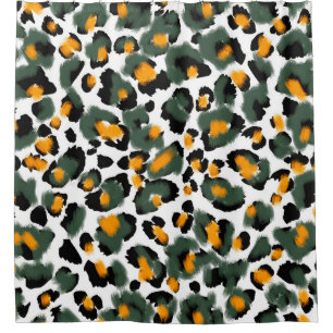 Leopard print seamless pattern shower curtain