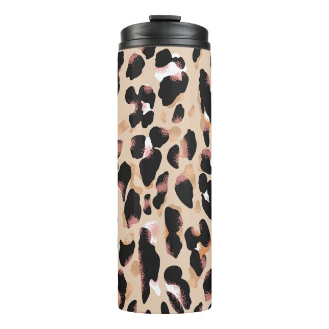Leopard print seamless pattern thermal tumbler (Front)