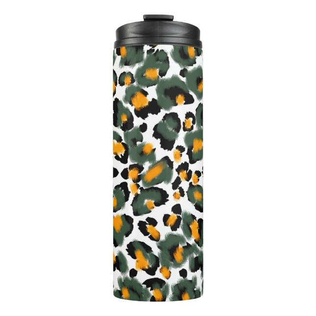 Leopard print seamless pattern thermal tumbler (Front)