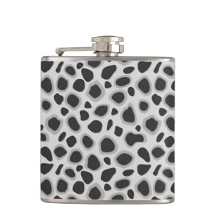Leopard Print - Shades of Grey Hip Flask