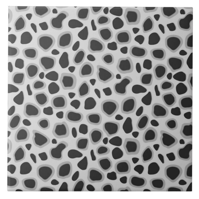 Leopard Print - Shades of Grey Tile (Front)