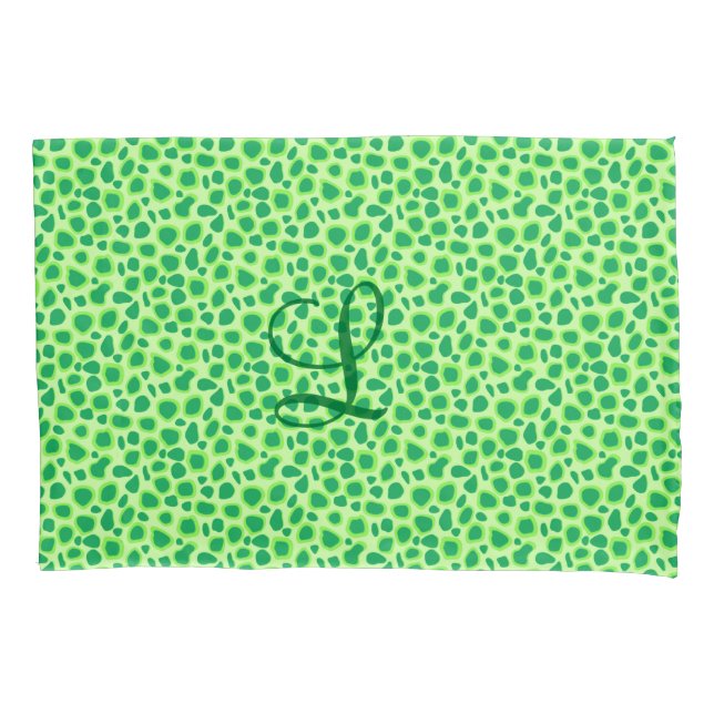Leopard Print - Shades of Lime Green Pillowcase (Front)