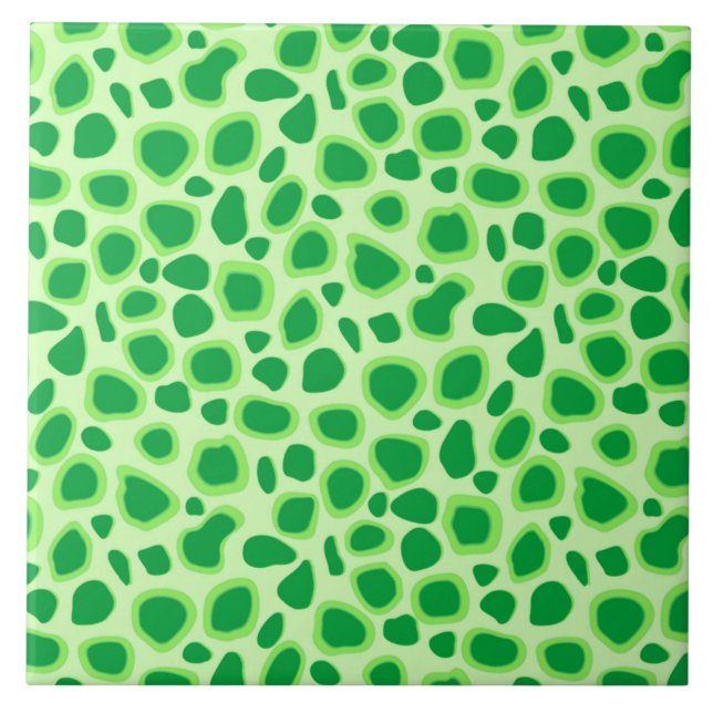 Leopard Print - Shades of Lime Green Tile (Front)