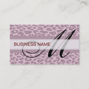 Leopard Print Skin and Monogram Business Card