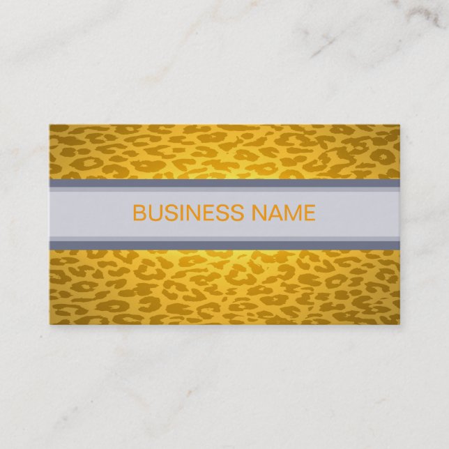 Leopard Print Skin and Plain Colour 2 Business Card (Front)