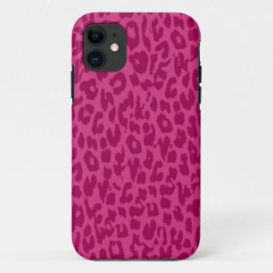 Leopard Print Skin Fur   Rubine Red Retro iPhone 11 Case