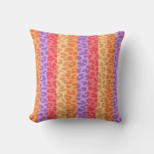Leopard Print Skin Fur Stripes Retro Cushion