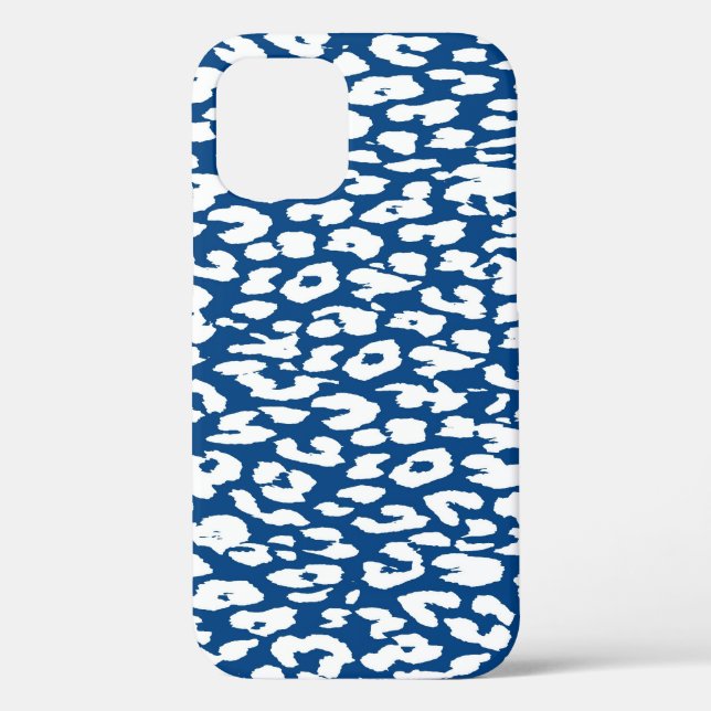 Leopard Print Skin White and Blue Case-Mate iPhone Case (Back)