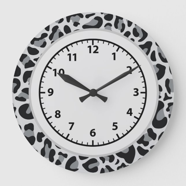 Leopard Print Snow Leopard Clock (Front)
