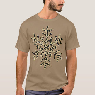 Leopard Print Snowflake Winter Christmas 385 T-Shirt