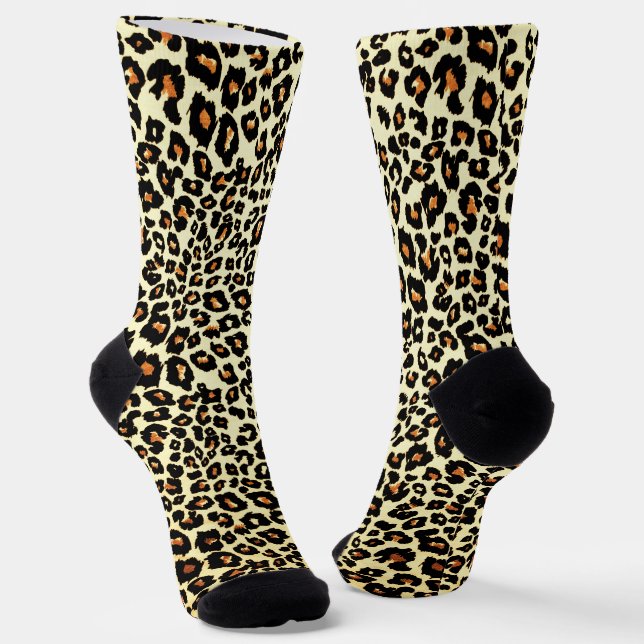 Leopard Print Socks Cosy Crazy Socks (Angled)