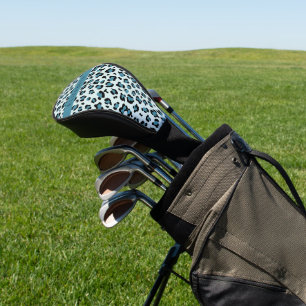 Leopard Print, Spots, Blue Leopard, Your Name Golf Head Cover