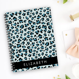 Leopard Print, Spots, Blue Leopard, Your Name Planner