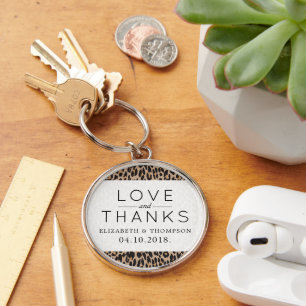 Leopard Print, Spots, Brown Leopard, Wedding Key Ring