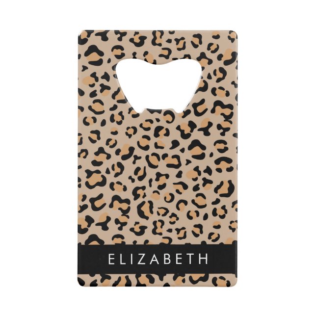 Leopard Print, Spots, Brown Leopard, Your Name (Front)