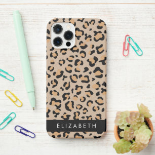 Leopard Print, Spots, Brown Leopard, Your Name iPhone 12 Pro Case
