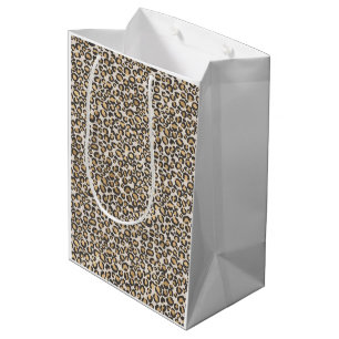 Leopard Print Spots Neutrals Chic Trending Animal Medium Gift Bag