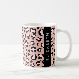 Leopard Print, Spots, Pink Leopard, Your Name Coffee Mug