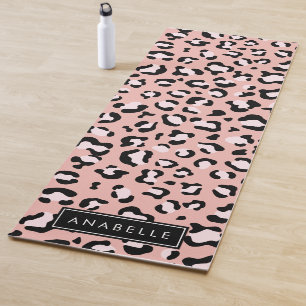 Leopard Print, Spots, Pink Leopard, Your Name Yoga Mat