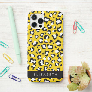 Leopard Print, Spots, Yellow Leopard, Your Name iPhone 12 Pro Case