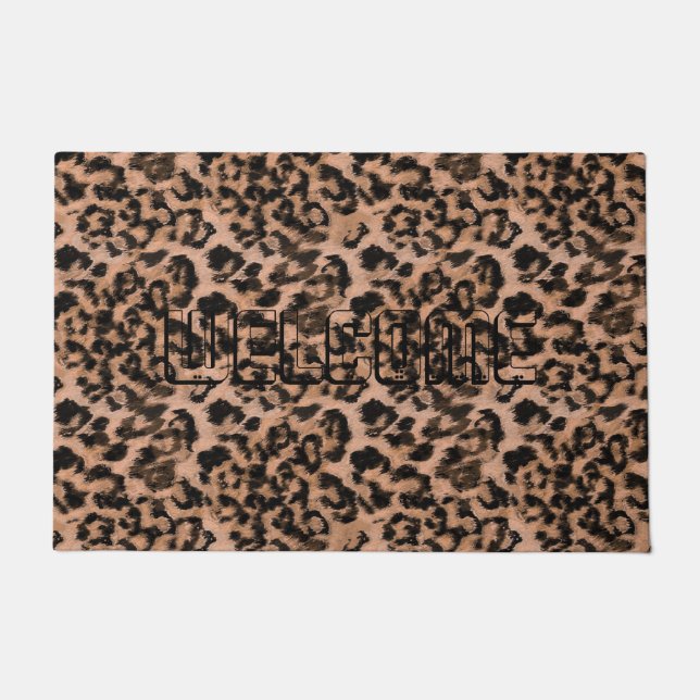 Leopard - print spotted animal-print doormat (Front)