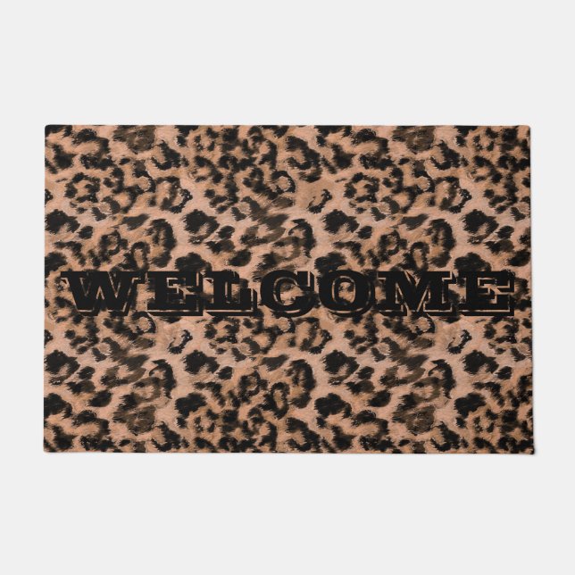 Leopard - print spotted animal-print doormat (Front)
