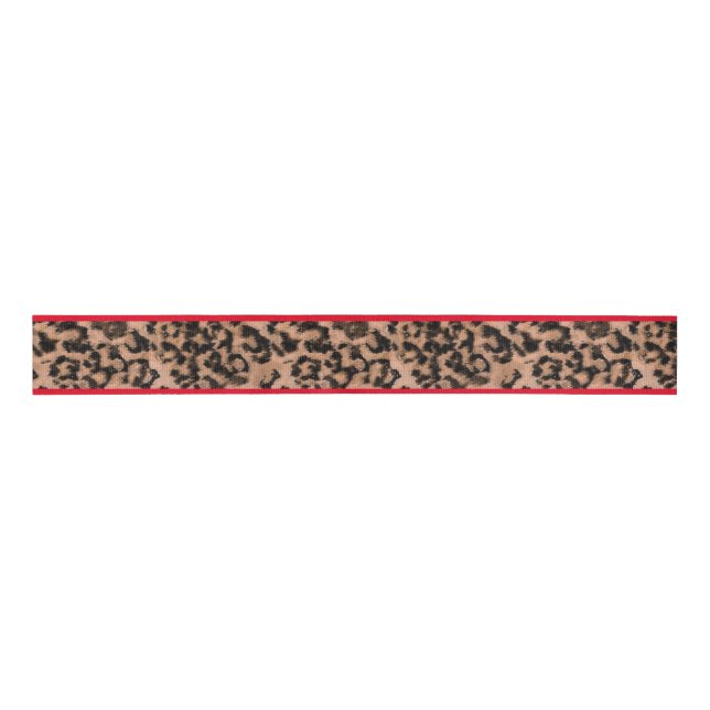 Leopard - print spotted animal-print grosgrain ribbon (Front)
