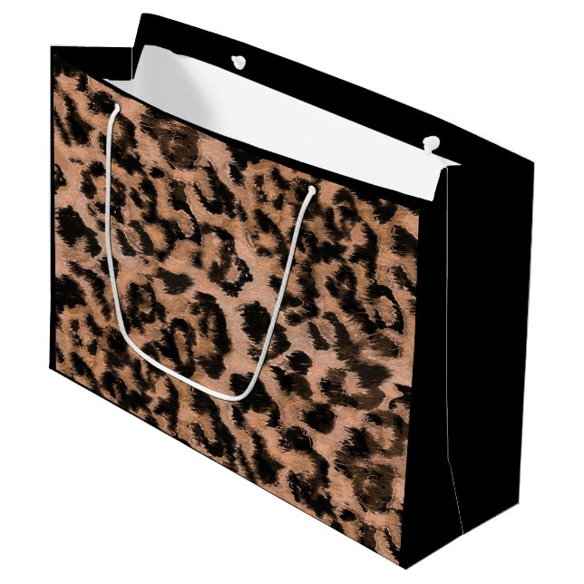 Leopard - print spotted animal-print large gift bag (Front Angled)
