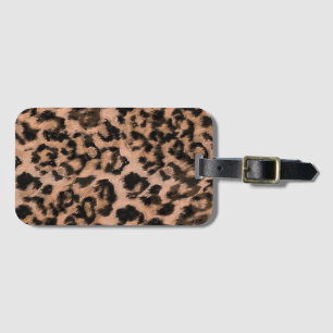 Leopard - print spotted animal-print luggage tag