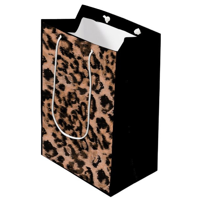 Leopard - print spotted animal-print medium gift bag (Front Angled)