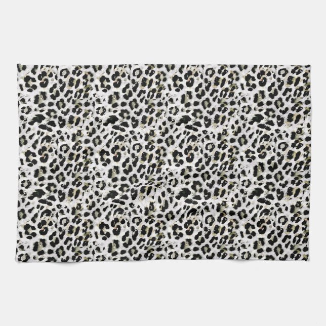 Leopard - print spotted animal-print tea towel (Horizontal)