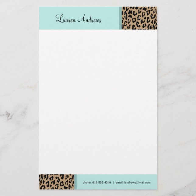 Leopard Print Stationery (Front)