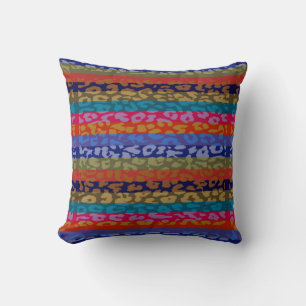 Leopard Print Stripe Pattern 11 Cushion