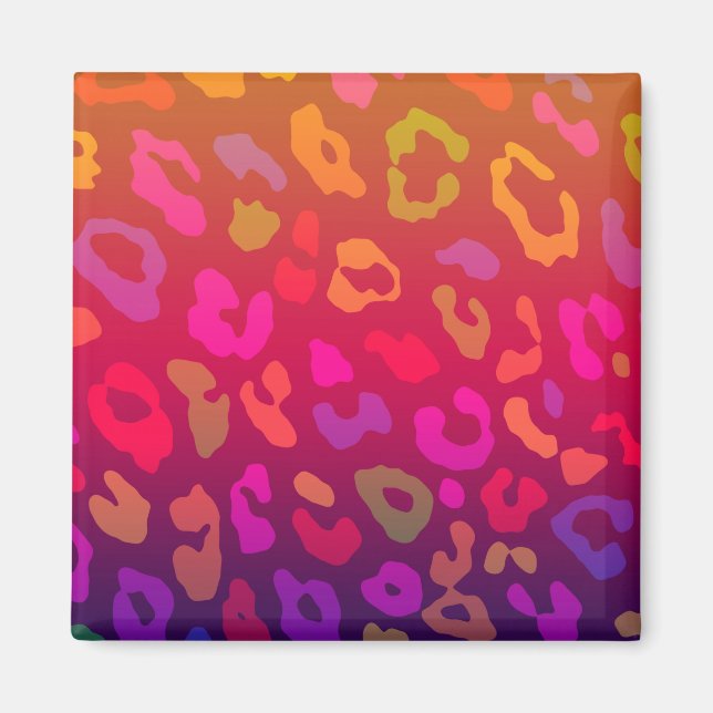 Leopard Print Summer Ombre Magnet (Front)