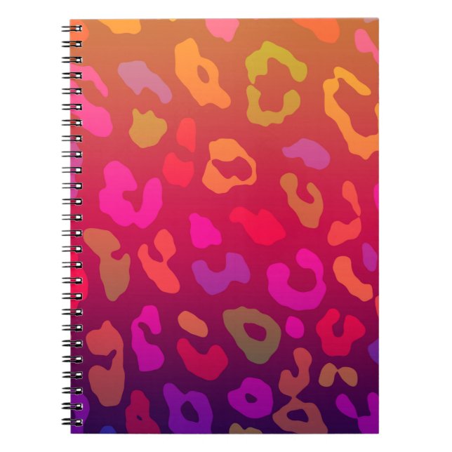 Leopard Print Summer Ombre Notebook (Front)