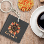 Leopard Print Sunflower Fall Vibes Boho Acrylic Key Ring<br><div class="desc">Elevate your accessory game with this trendy double-sided acrylic keychain. Featuring a bold leopard print sunflower design and "Fall Vibes" script, this boho-inspired accessory blends rustic autumn charm with a modern animal print aesthetic. Durable and vibrant, it’s the perfect small gift for birthdays, coworkers, or as a seasonal update to...</div>