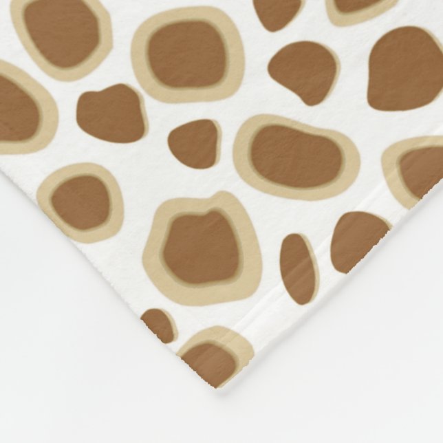 Leopard Print - Taupe Tan and White Fleece Blanket (Corner)