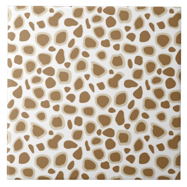 Leopard Print - Taupe Tan and White Tile (Front)
