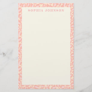 Leopard print texture Personalised Stationer Stationery